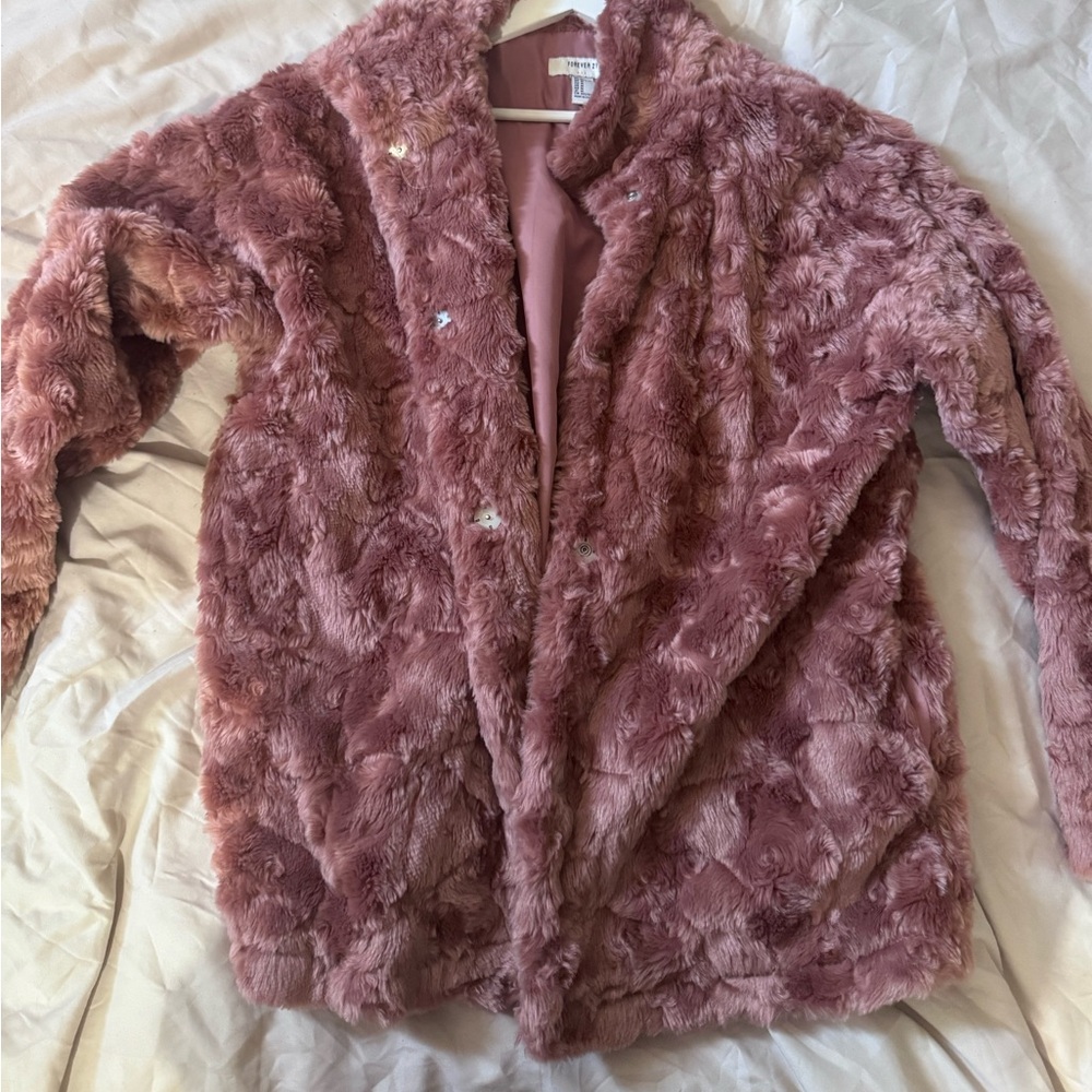 Pink fur jacket